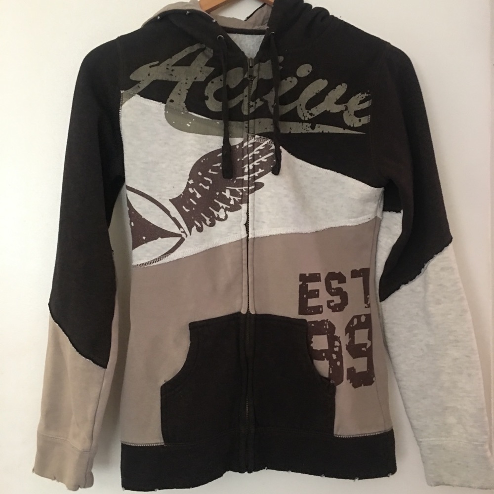 Active Brand Zip-Up Fleece Lined Hoodie